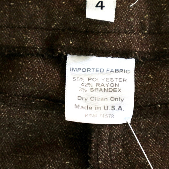 Vintage Cache Size 4 Herringbone Tweed Wide Leg Trousers Brown - Picture 8 of 8